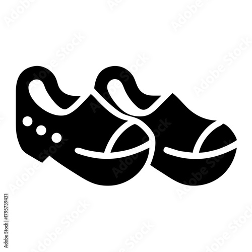 Black clogs icon icon