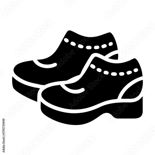 Two black clogs icon