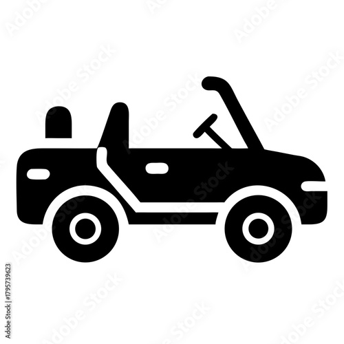 Black icon of a convertible car icon