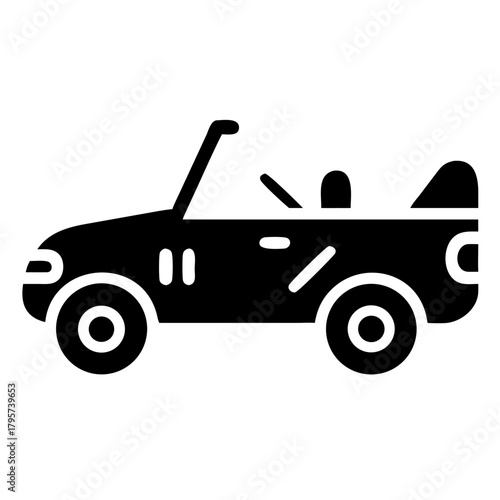 Convertible car icon icon
