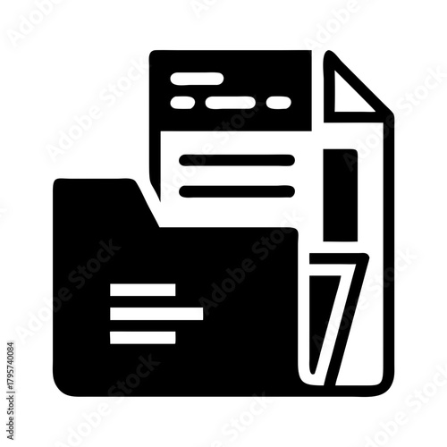 Folder with documents icon icon