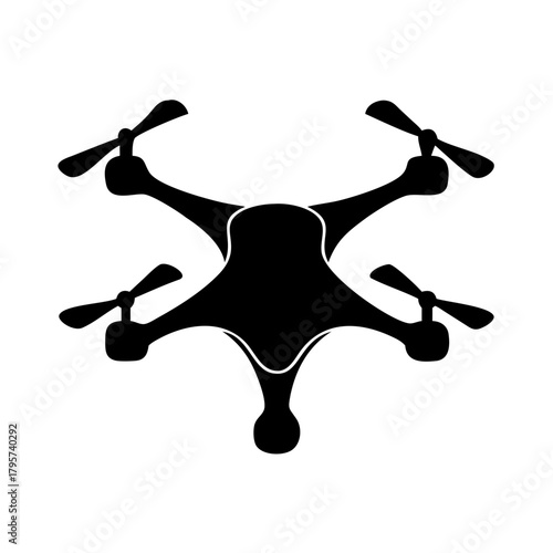 Top view silhouette of a drone icon