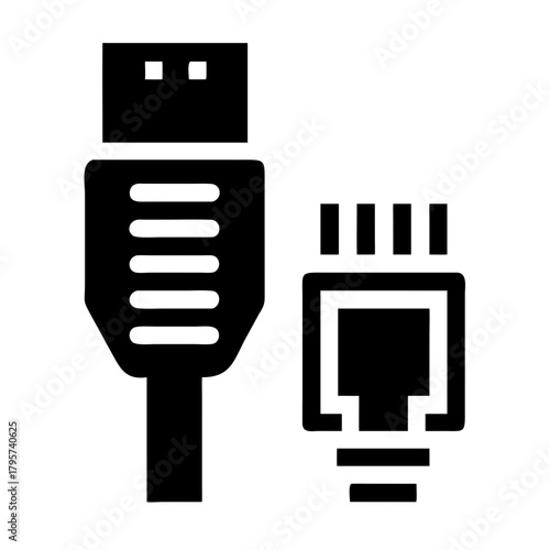 Network cable connector icon icon