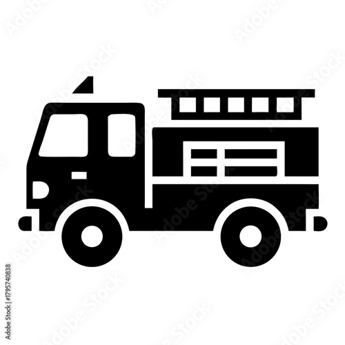 Black silhouette of a fire truck icon