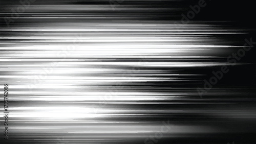 Abstract speed light trails and motion blur background in monochrome design illustration.