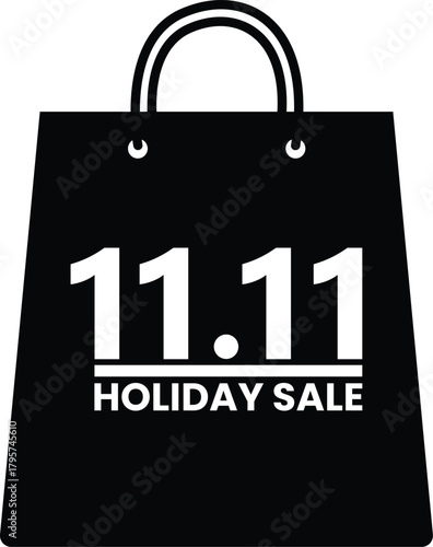 Black shopping bag silhouette vector icon representing a special shopping event and discount promotion perfect for e commerce and retail marketing campaigns silhouette