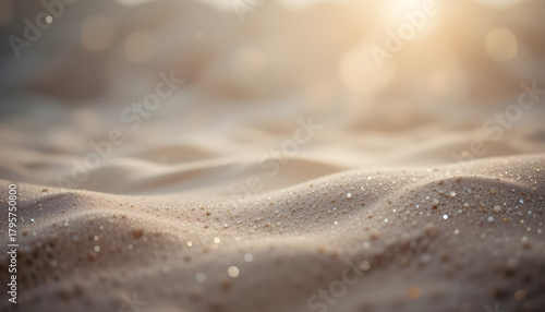 Calm sand beige background with soft bokeh, glowing haze, natural abstraction