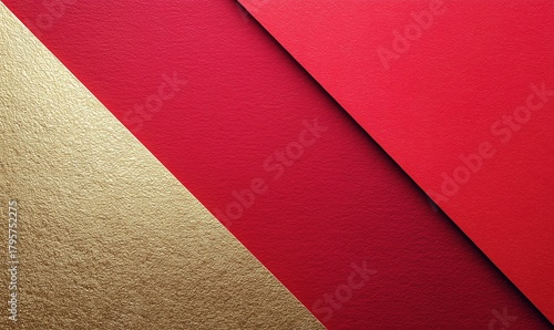 A red and gold paper with a gold stripe