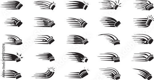 Fast speed motion lines with claw mark effect and dynamic movement vector illustration on transparent background