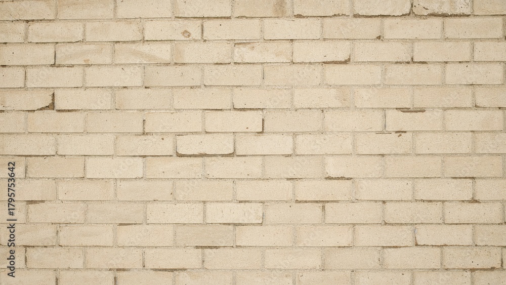 Fototapeta premium Light beige brick wall background with a subtle pattern.