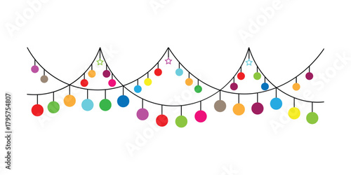 Colorful string lights festive decoration