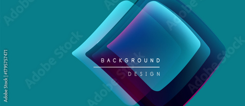 Abstract geometric design. Layers create depth, vibrant blue hues dominate. Modern aesthetic, suitable for backgrounds, presentations.