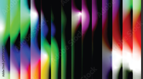Dynamic spectrum of colorful gradient bands with soft light effects for modern visual backgrounds