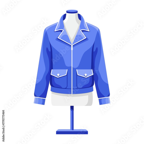 Blue bomber jacket on a mannequin