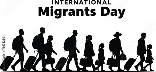 International Migrants Day illustration of people walking