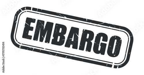 Grunge Embargo Stamp Vector Design for Confidential Documents
