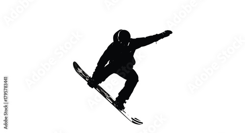 Snowboarder mid air action snowboarding jump