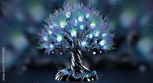 Enchanted Tree of Light - A Mystical and Dreamlike Illumination.