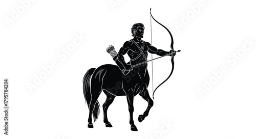 Archer mythological creature aiming bow centaur