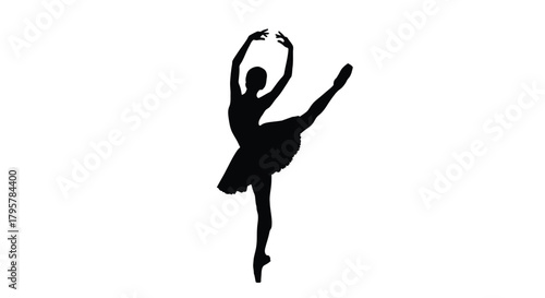 Black ballerina silhouette dancing gracefully dance