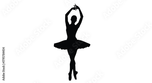 Black ballerina silhouette graceful pose dancer ballet