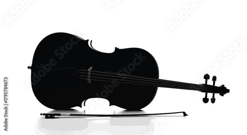 Black cello and bow instrument musical