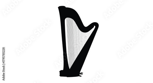 Black harp musical instrument string