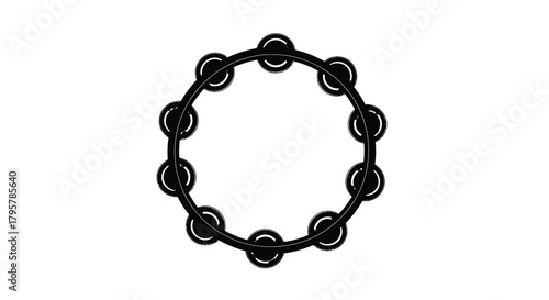 Black tambourine musical instrument percussion jingles