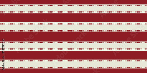 Red and cream striped pattern with decorative trim repeating horizontally across the entire frame area