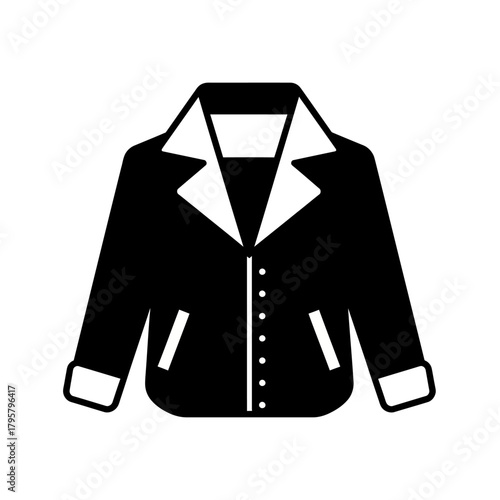 Black and white icon of a jacket