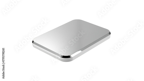 Modern silver wireless charger isolated on transparent background, a sleek and efficient design
