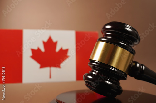 Canadian Flag Judge Gavel Canada Law And Legal System Concept