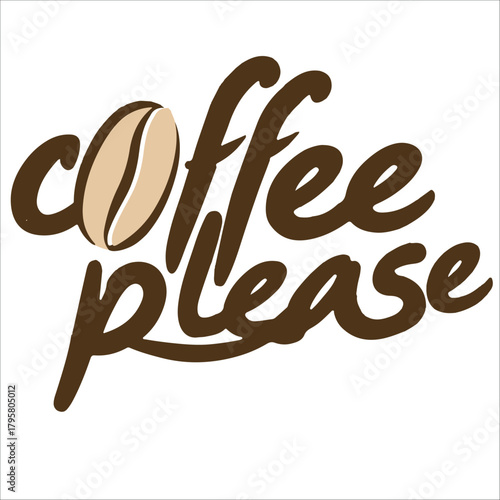 Coffee please vector simple text