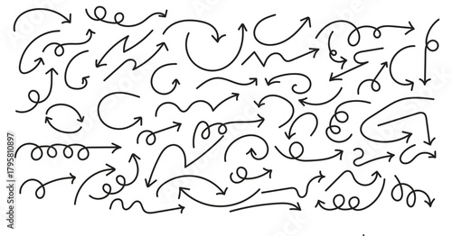 hand drawn arrow icon set 