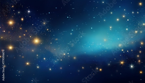 Wallpaper Mural deep azure backdrop shimmers with countless tiny lights image graphic Torontodigital.ca