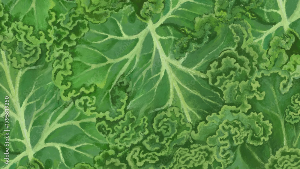Fototapeta premium Kale vegetable desktop wallpaper, green background