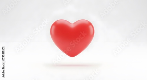 Wallpaper Mural A single vibrant red heart floating in the air, a symbol of love and affection Torontodigital.ca