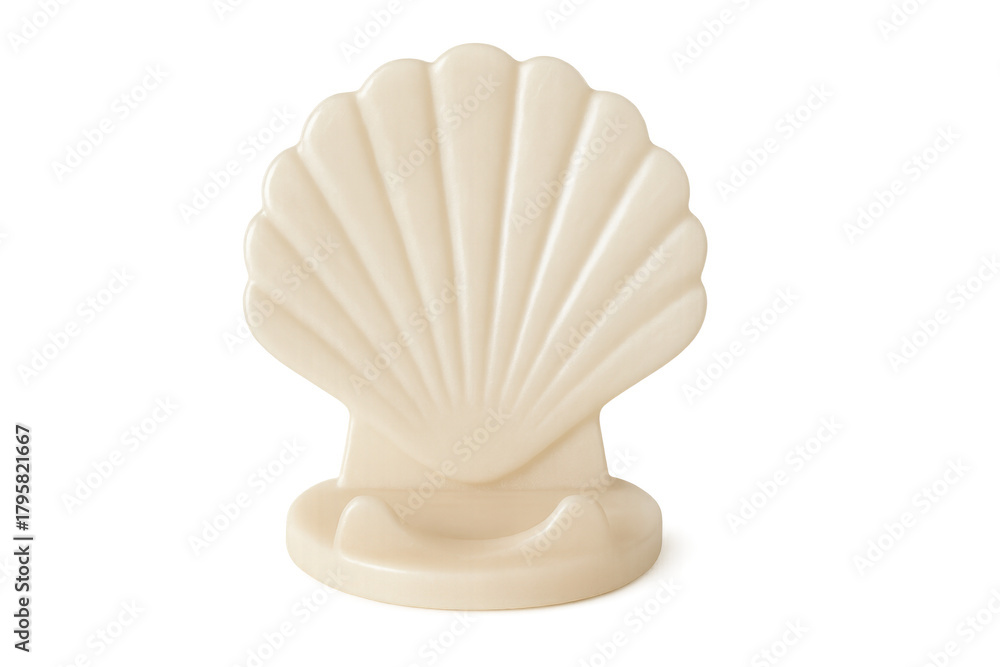 Fototapeta premium Scallop seashell soap dish holder standing vintage decor