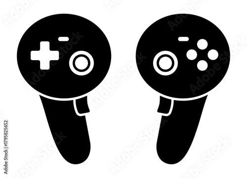 VR video game controllers flat vector icon for gaming apps and websites