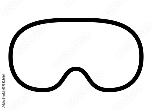 Virtual reality VR headset or sleep mask line art vector icon for apps and websites
