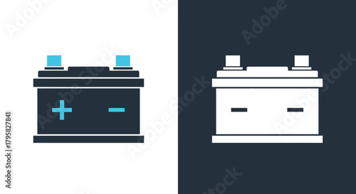 Electric car battery power icon. Energy and charging symbol vector illustration 