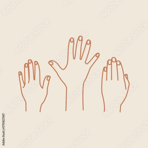 Wallpaper Mural Raised hands clipart, charity, vonlunteering, monoline art Torontodigital.ca