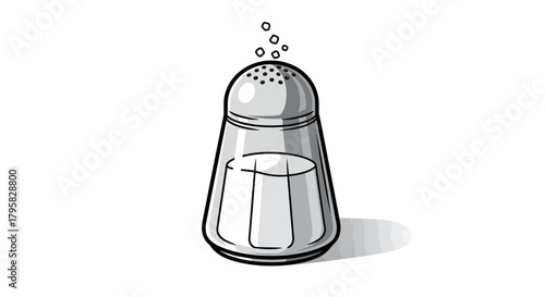 Action of Seasoning Food with Salt, Kitchen Setting, Illustration, Culinary Environment, Close-up View, Flavor Enhancement Concept