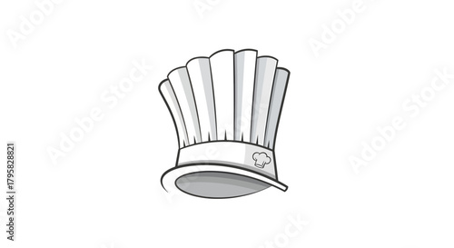 Culinary Art, Chef Hat, Kitchen, Illustration, Creative Design, Minimalist Style, Focused Perspective on Culinary Profession