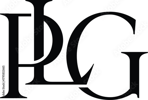 Abstract Monogram Letter PLG Vector Logo Design. 