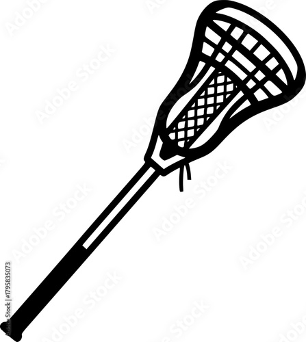 lacrosse stick glyph flat vector icon
