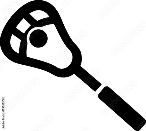 lacrosse stick glyph flat vector icon

