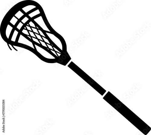 lacrosse stick glyph flat vector icon
