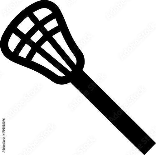 lacrosse stick glyph flat vector icon
