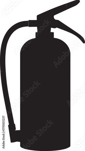 fire extinguisher isolated on white, Silhouette of a fire extinguisher